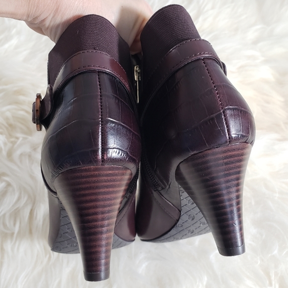 Circa Joan & David Cailey Boot Leather Mixed Knit Women's Size 8 - Picture 6 of 13